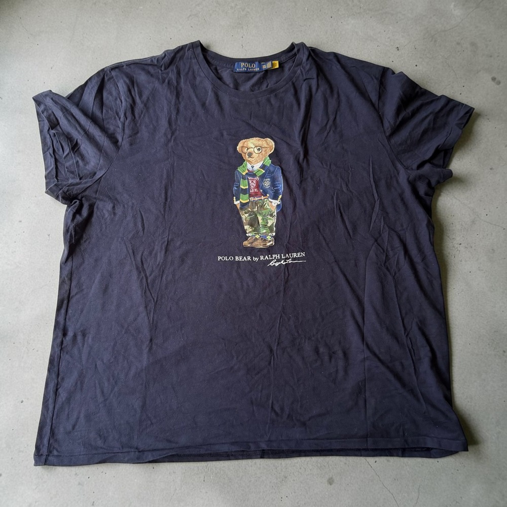 Polo Ralph Lauren Polo Bear Graphic T-Shirt Mens XXL Camo Scarf Bear Y2K Vintage